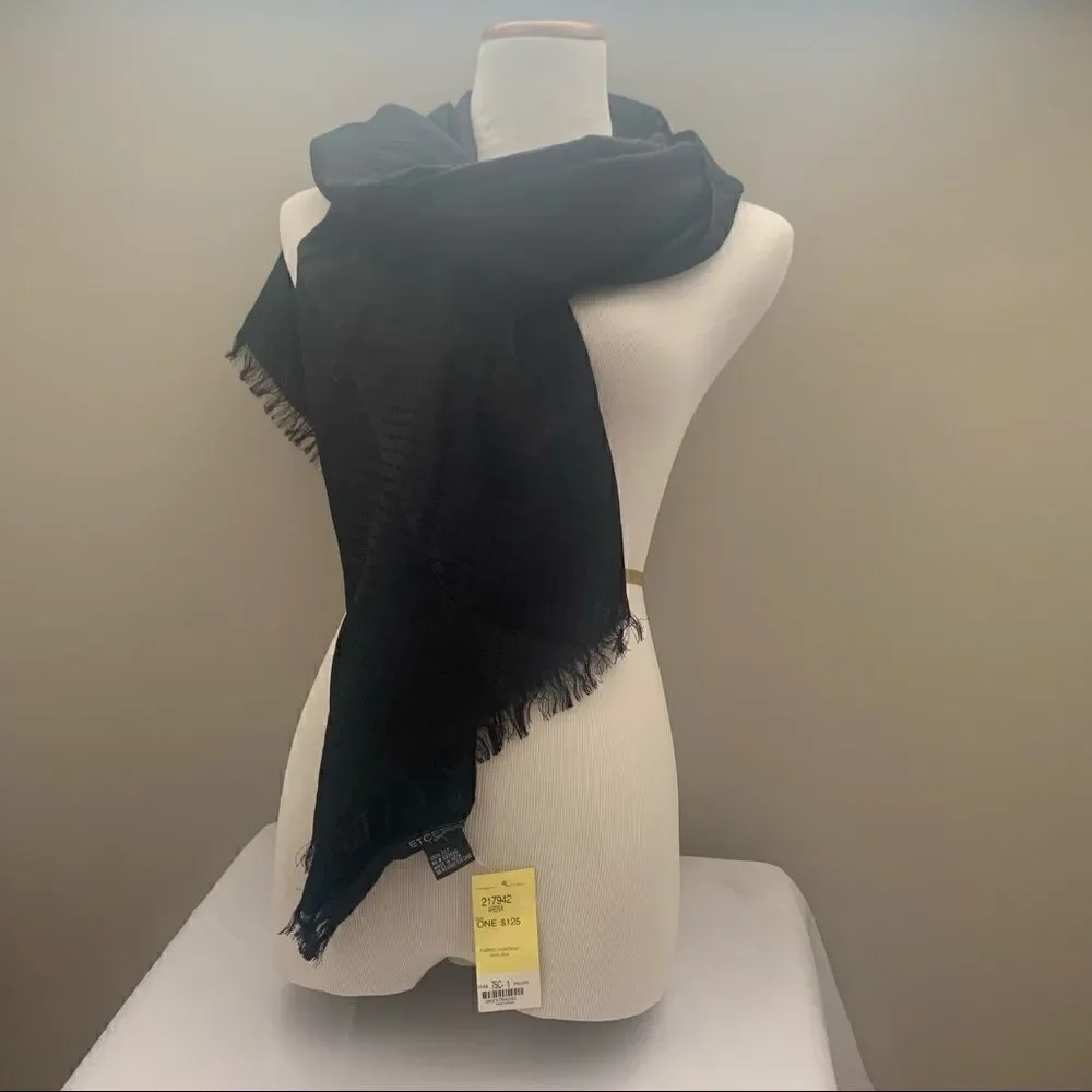 Etcetera Black Silk Scarf - New